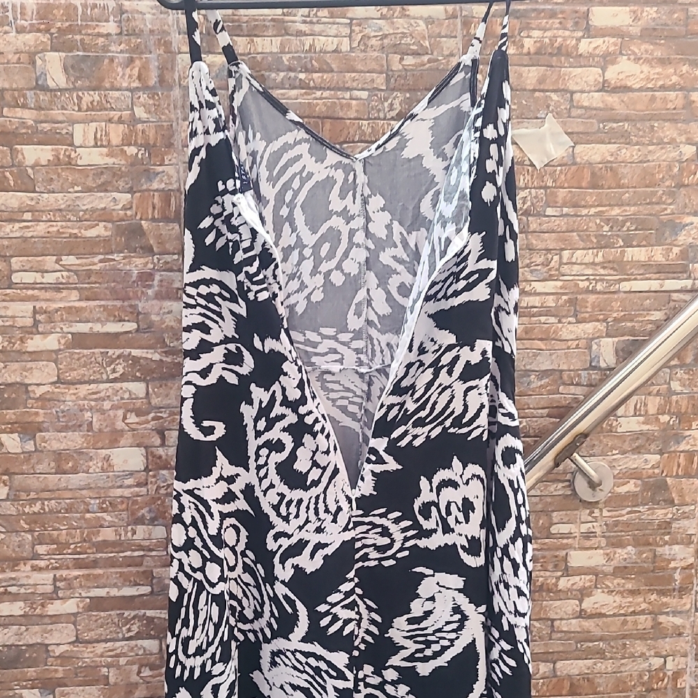 1. State Black and White Jumpsuit with Paisley Floral Print - Picture 7 of 12